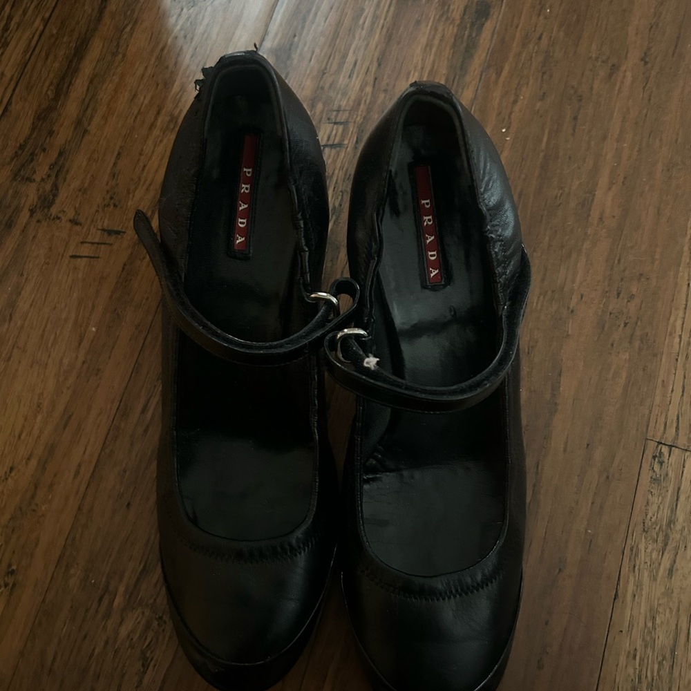Prada Black Leather Mary Jane Heels - Picture 13 of 14
